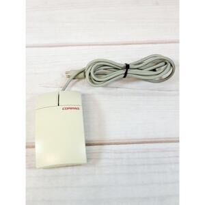 Vintage Compaq M-S28 PS/2 White 2 Buttons Ball Mouse PS2 Tested Works 1990s